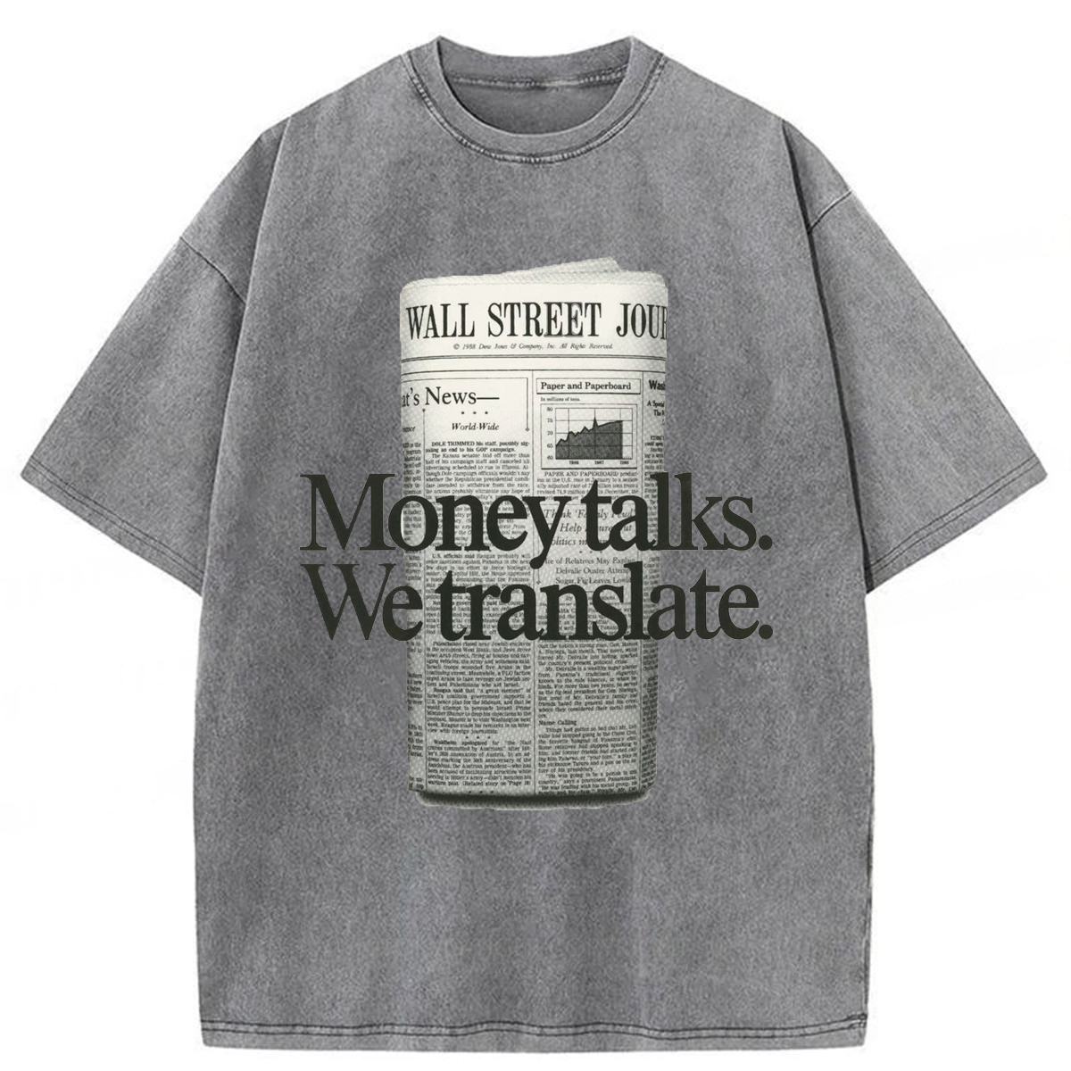 Tokyoviva Money Talks We Translate Washed T-shirt