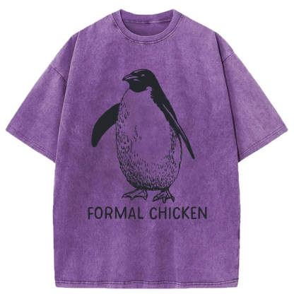 Tokyoviva Funny Penguin Animal Joke Washed T-shirt