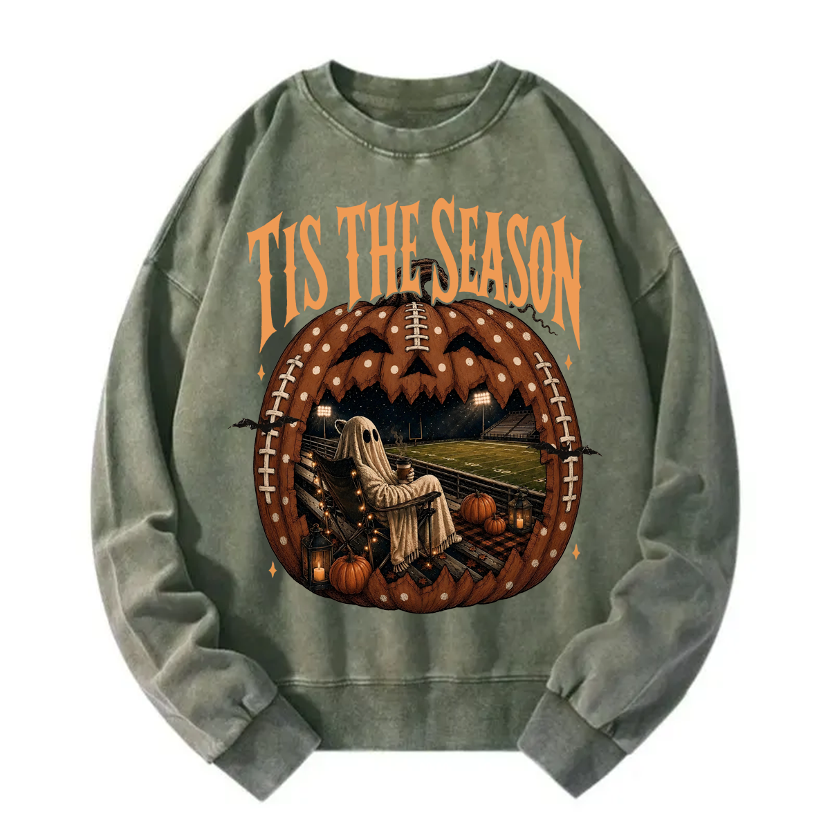 Tokyoviva Halloween Football Tis The Season Ghost Sweatshirt