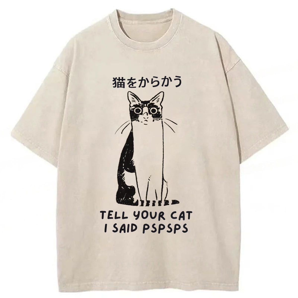 Tokyoviva Tell Your Cat I Said Pspsps Washed T-shirt