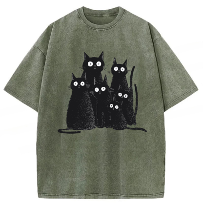 Tokyoviva Witchy Black Cat Washed T-shirt