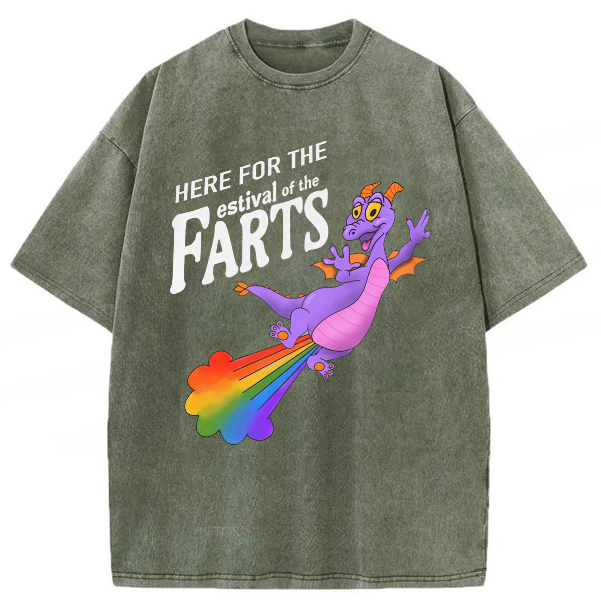 Tokyoviva Rainbow Farting Dragon Washed T-shirt