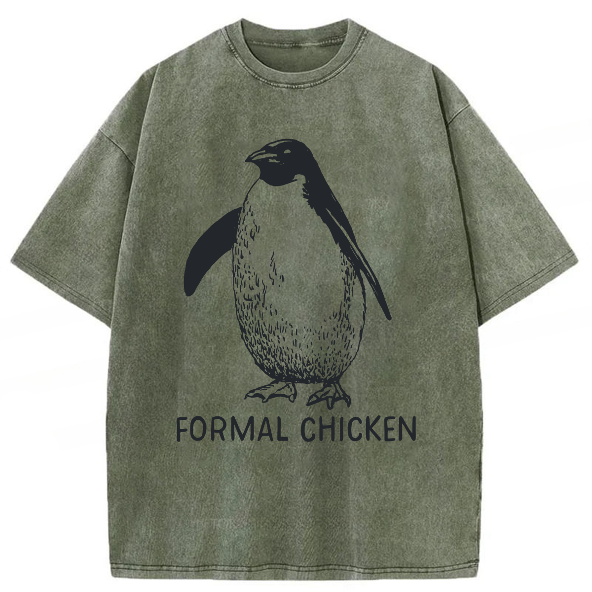 Tokyoviva Funny Penguin Animal Joke Washed T-shirt