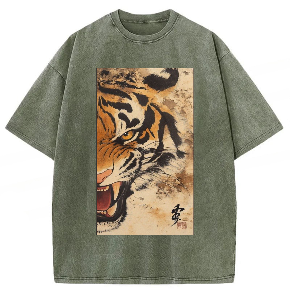 Tokyoviva Tiger Howling Washed T-shirt
