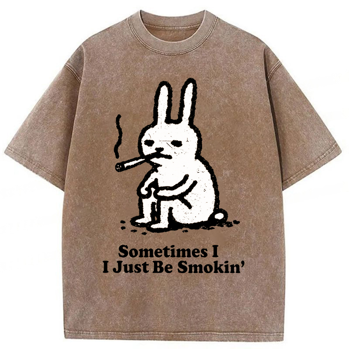 Tokyoviva Humorous Rabbit Smok Washed T-shirt