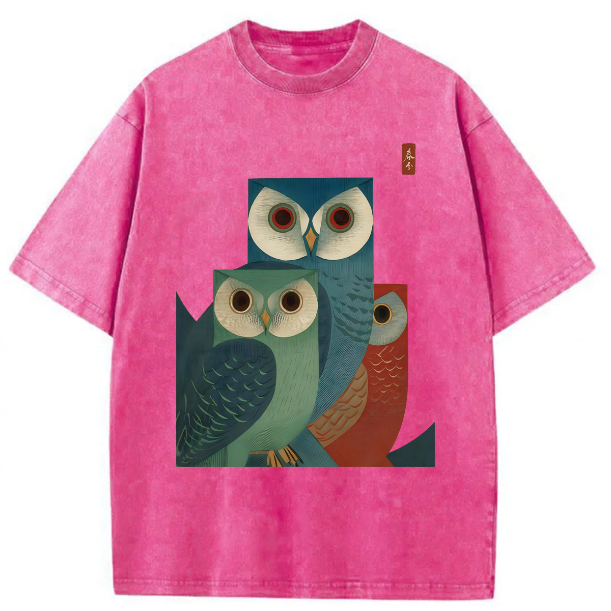 Tokyoviva Japanese Owls Washed T-shirt