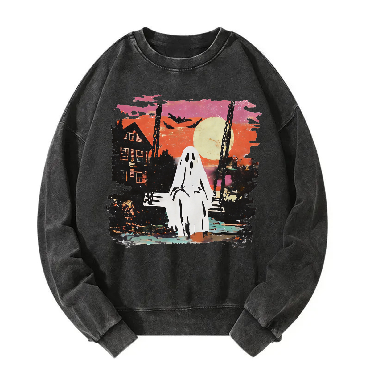Tokyoviva Preppy Ghost Halloween Washed Sweatshirt