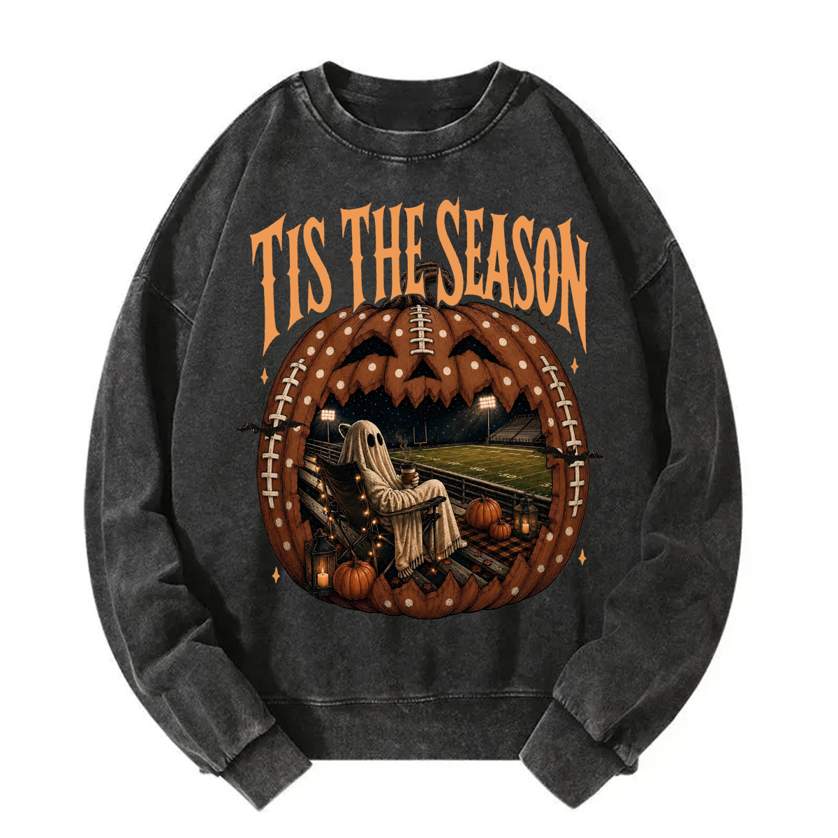 Tokyoviva Halloween Football Tis The Season Ghost Sweatshirt