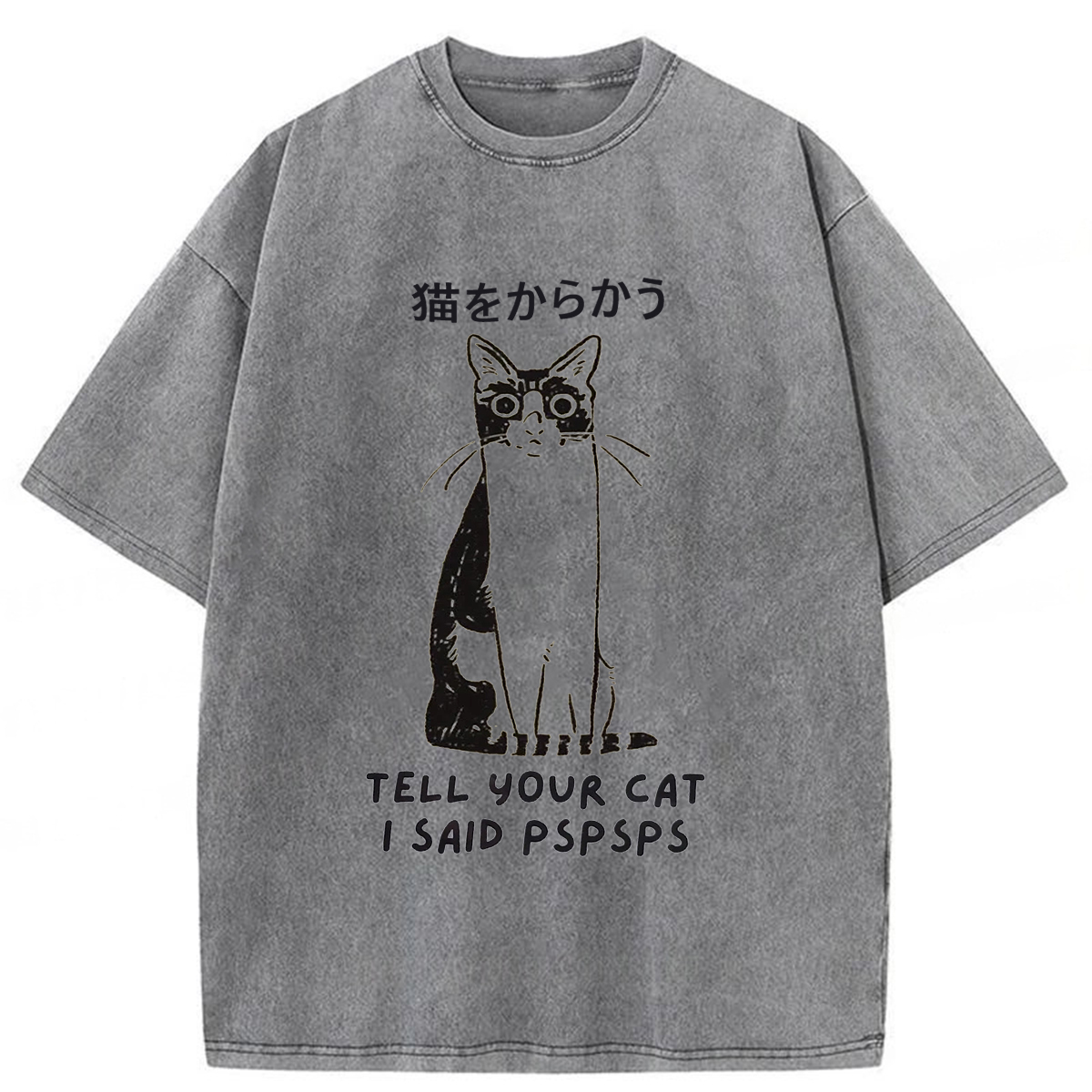 Tokyoviva Tell Your Cat I Said Pspsps Washed T-shirt