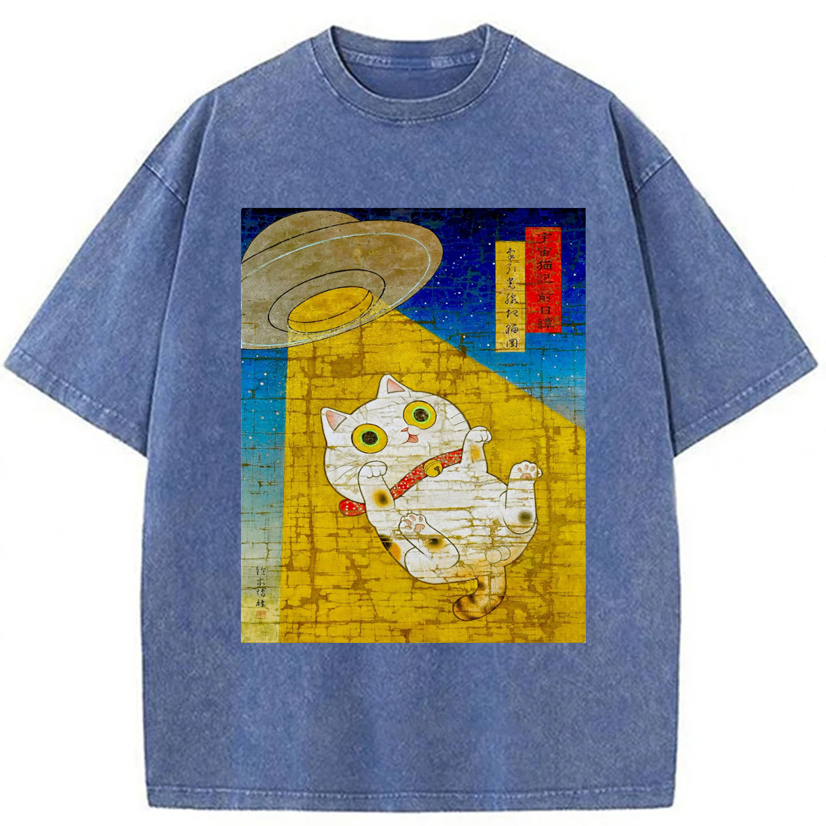 Tokyoviva Ufo Cat Washed T-shirt