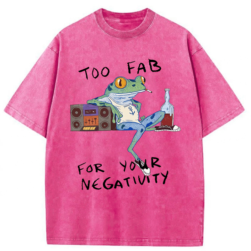 Tokyoviva Too Fab For Your Negativity Smoking Frog Washed T-shirt