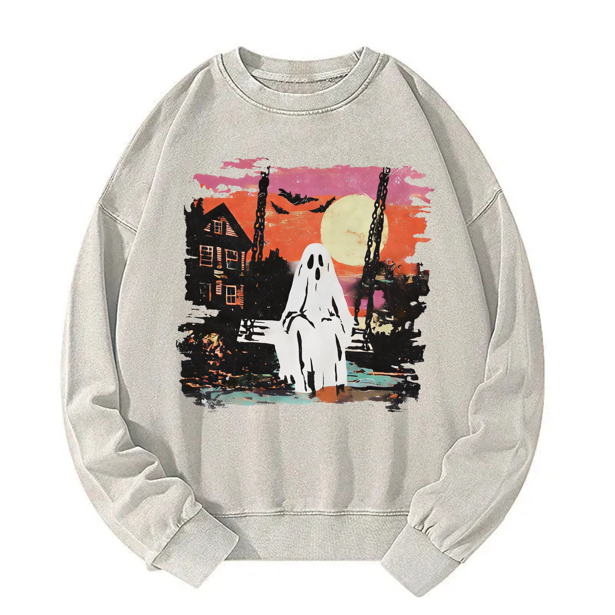 Tokyoviva Preppy Ghost Halloween Washed Sweatshirt