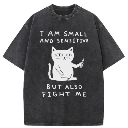 Tokyoviva I Am Small And Sensitive But Also Fight Me Washed T-shirt
