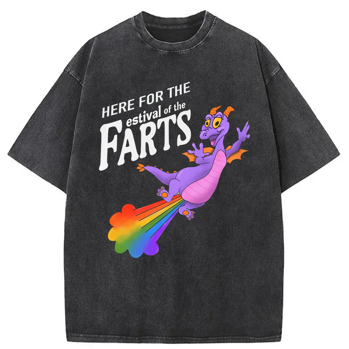 Tokyoviva Rainbow Farting Dragon Washed T-shirt