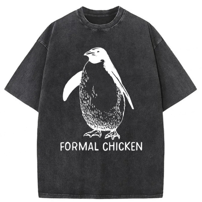 Tokyoviva Funny Penguin Animal Joke Washed T-shirt