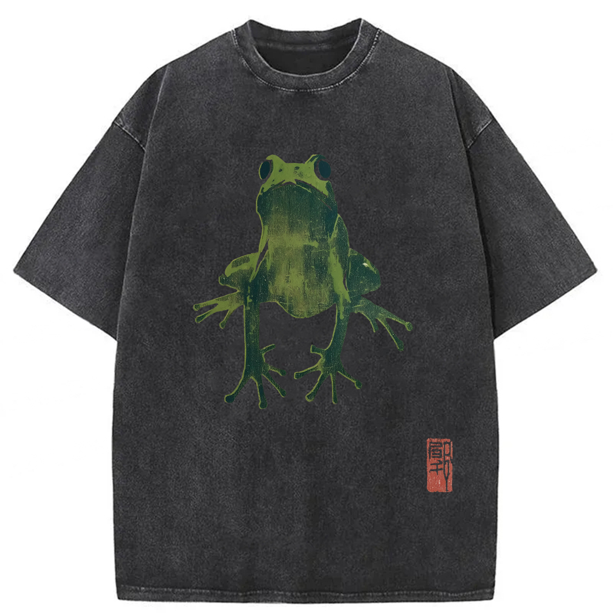 Tokyoviva Japanese Green Frog Washed T-shirt