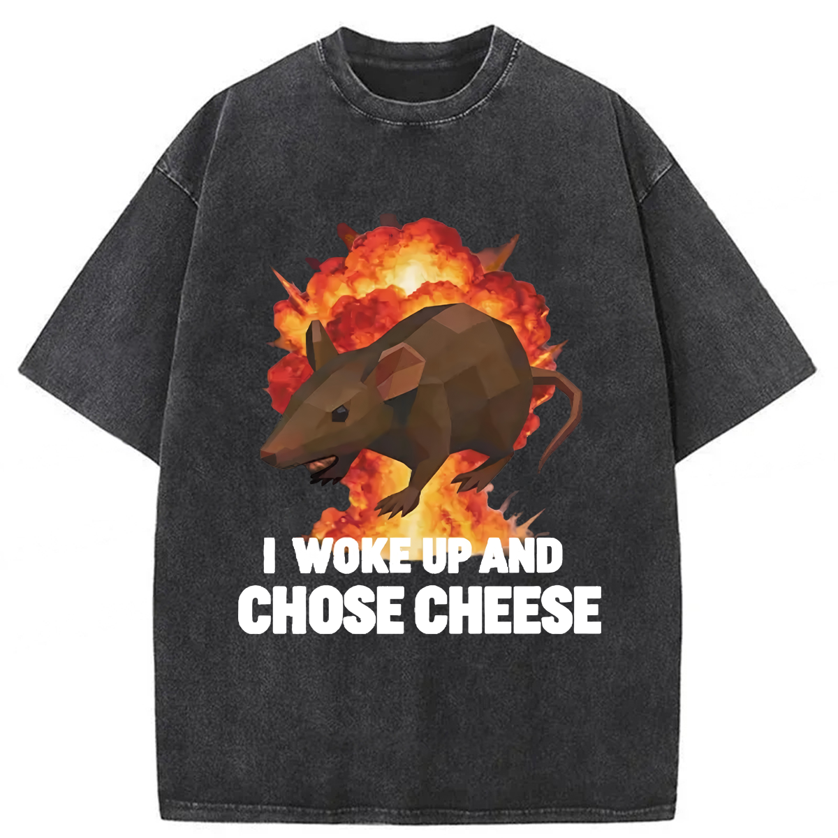 Tokyoviva I Woke Up And Chose Cheese Washed T-shirt