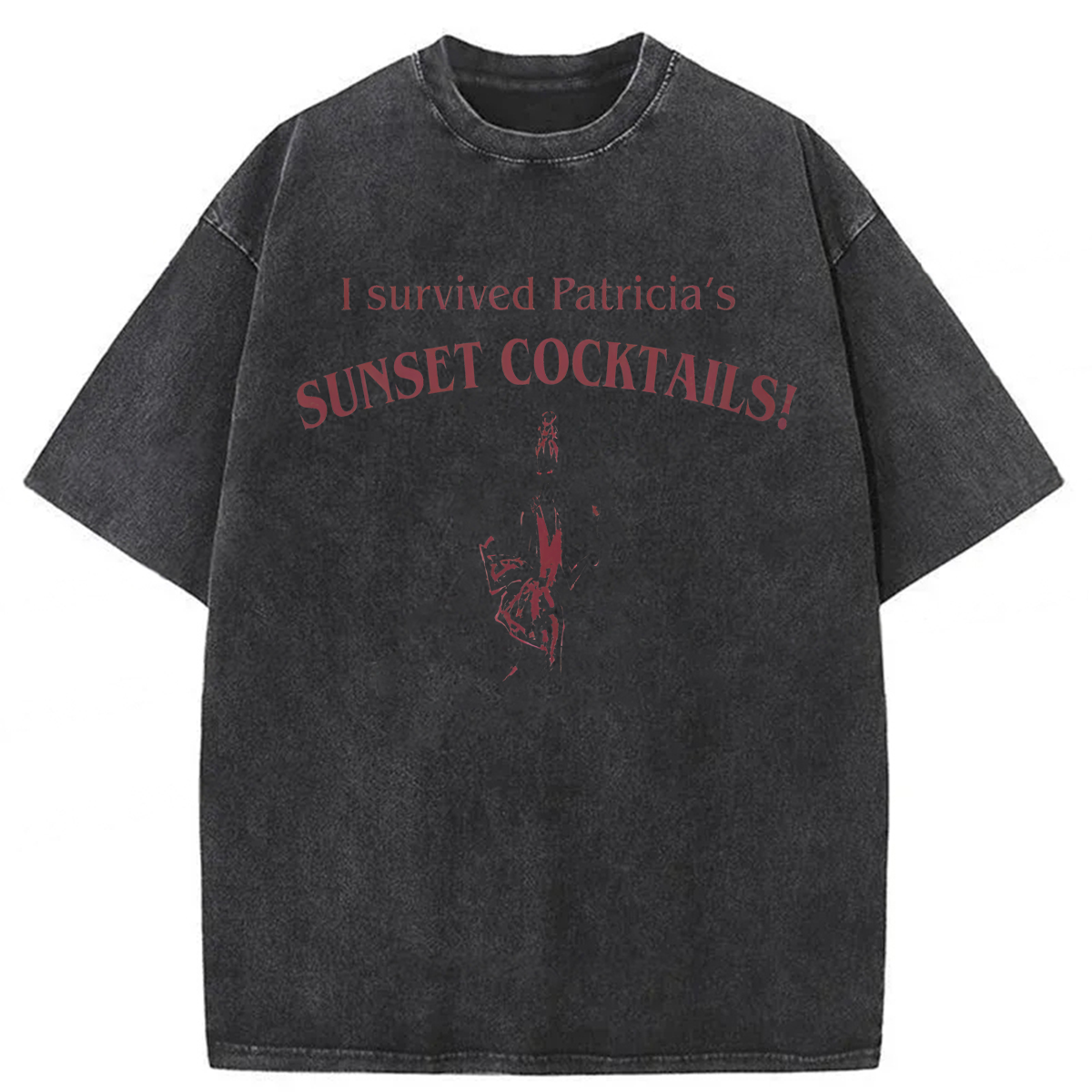 Tokyoviva I Survived Patricia's Sunset Cocktails Washed T-shirt