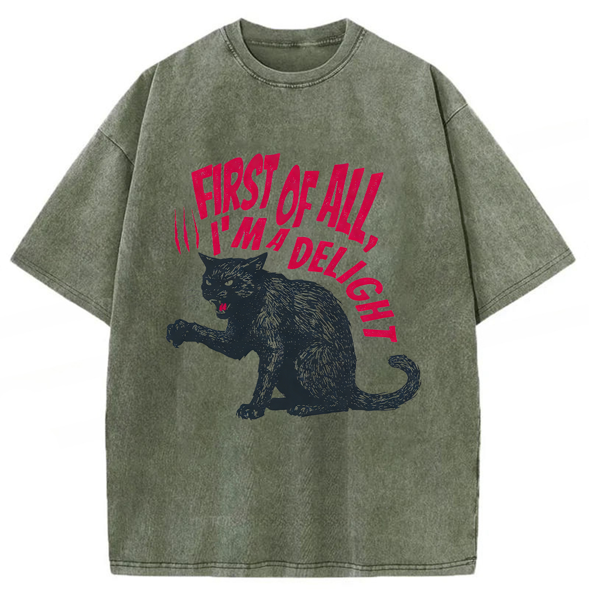 Tokyoviva Pistachio Cat Washed T-shirt