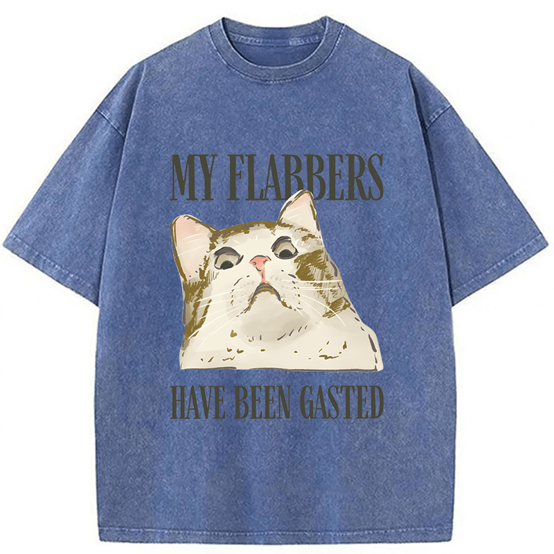 Tokyoviva American Street Wear Funny Sarcastic Cat Washed T-shirt