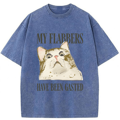 Tokyoviva American Street Wear Funny Sarcastic Cat Washed T-shirt