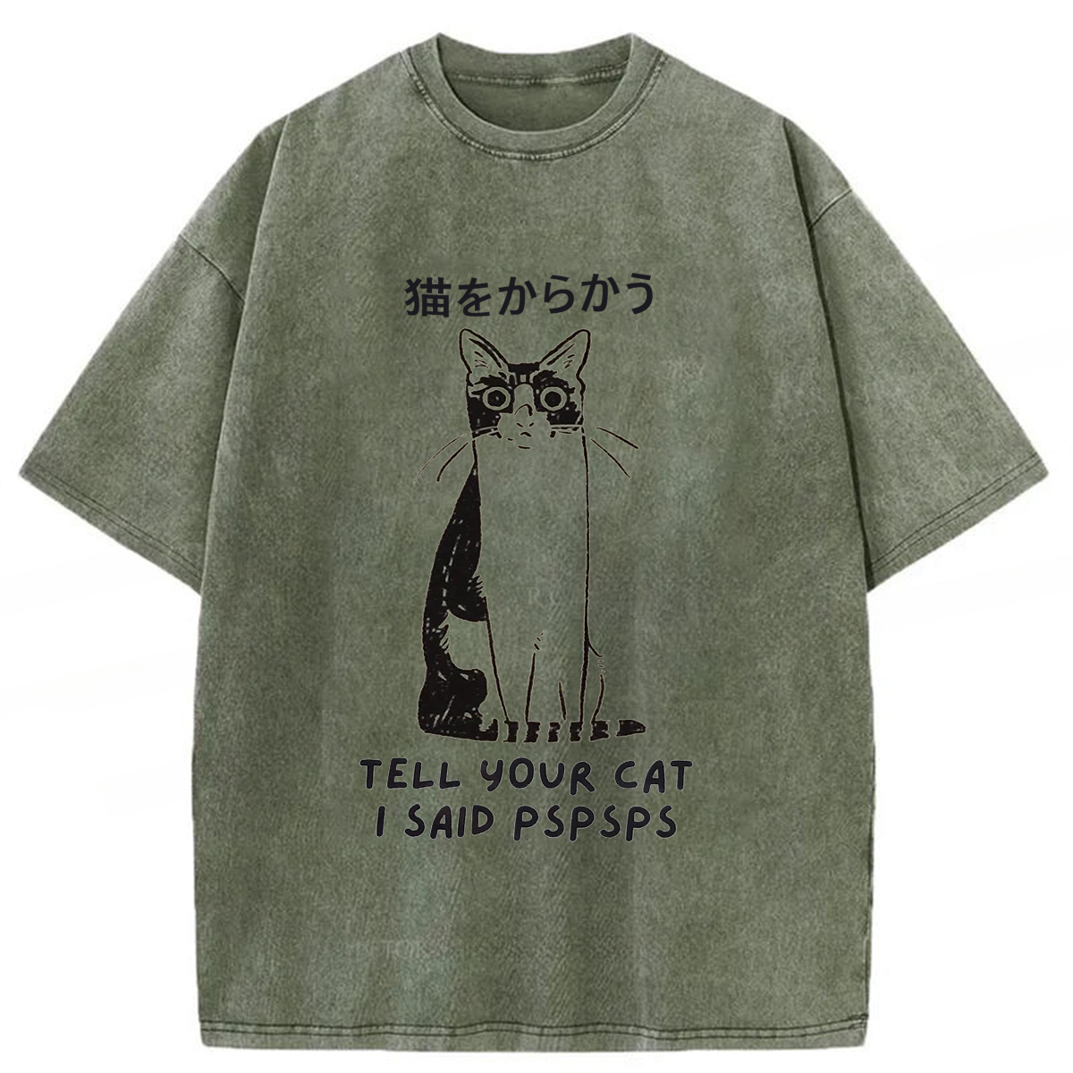 Tokyoviva Tell Your Cat I Said Pspsps Washed T-shirt