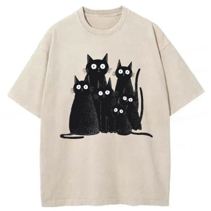 Tokyoviva Witchy Black Cat Washed T-shirt