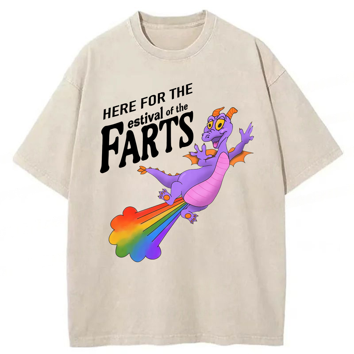 Tokyoviva Rainbow Farting Dragon Washed T-shirt