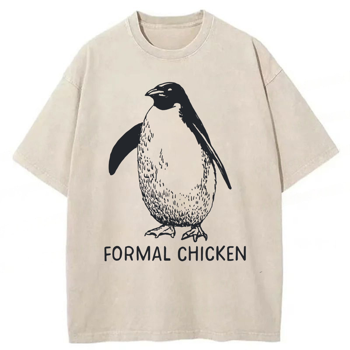 Tokyoviva Funny Penguin Animal Joke Washed T-shirt