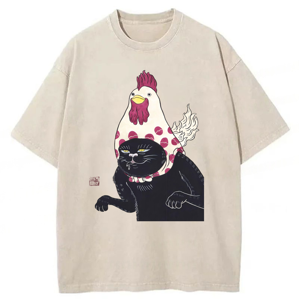 Tokyoviva Silly Cat Washed T-shirt