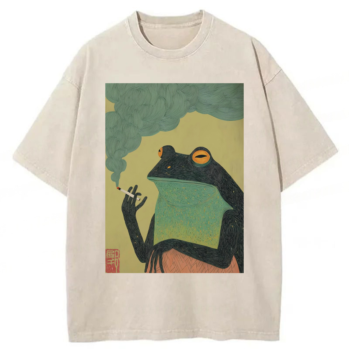 Tokyoviva Japanese Smoking Frog Washed T-shirt