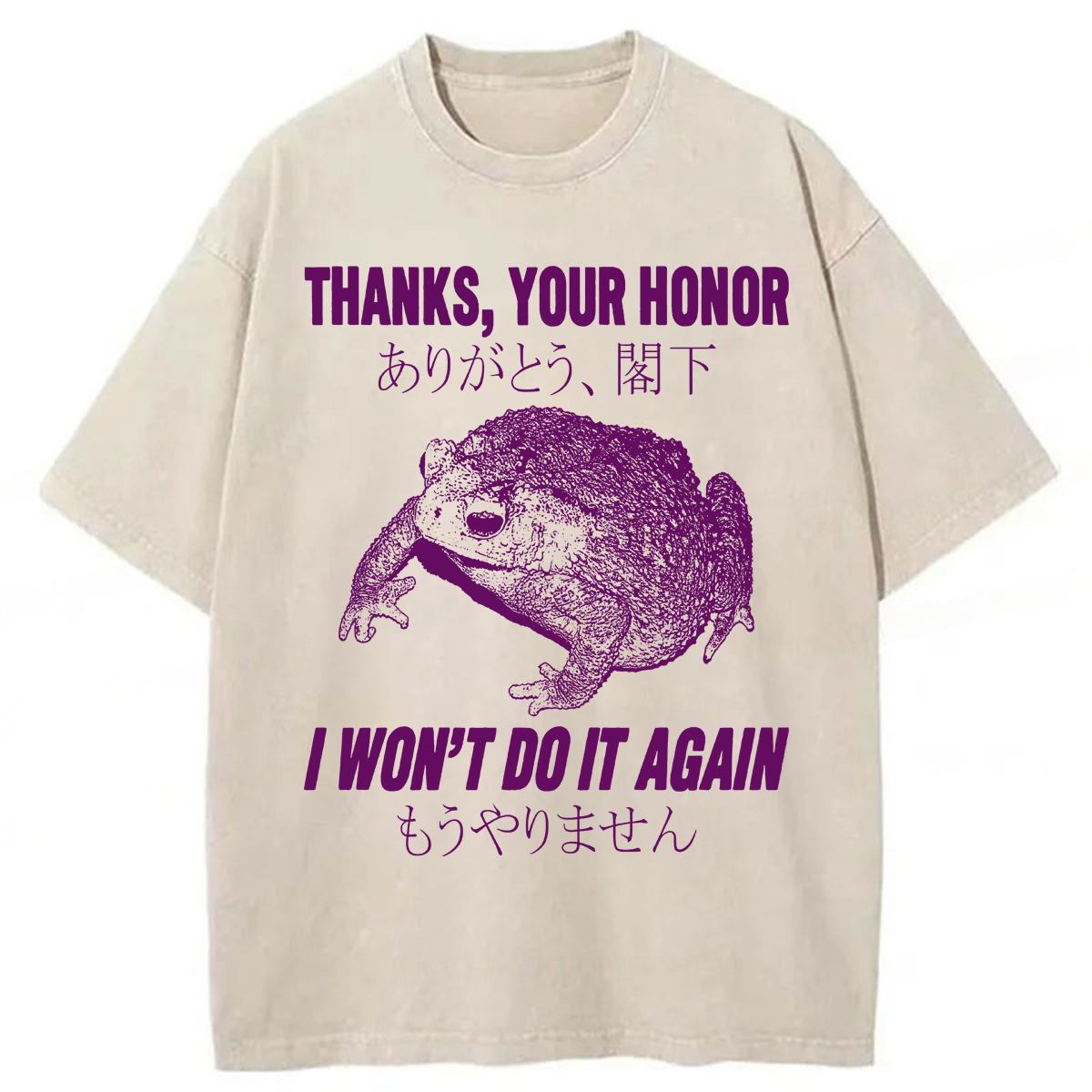Tokyoviva I Won't Do It Again Frog Washed T-shirt