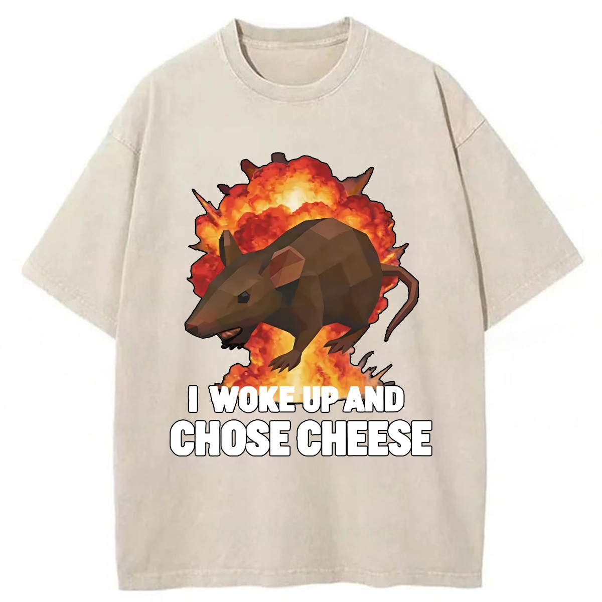 Tokyoviva I Woke Up And Chose Cheese Washed T-shirt