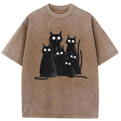 Tokyoviva Witchy Black Cat Washed T-shirt