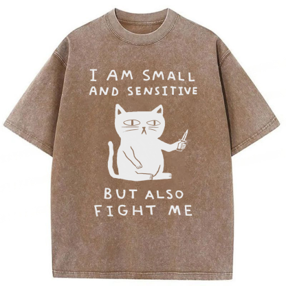 Tokyoviva I Am Small And Sensitive But Also Fight Me Washed T-shirt