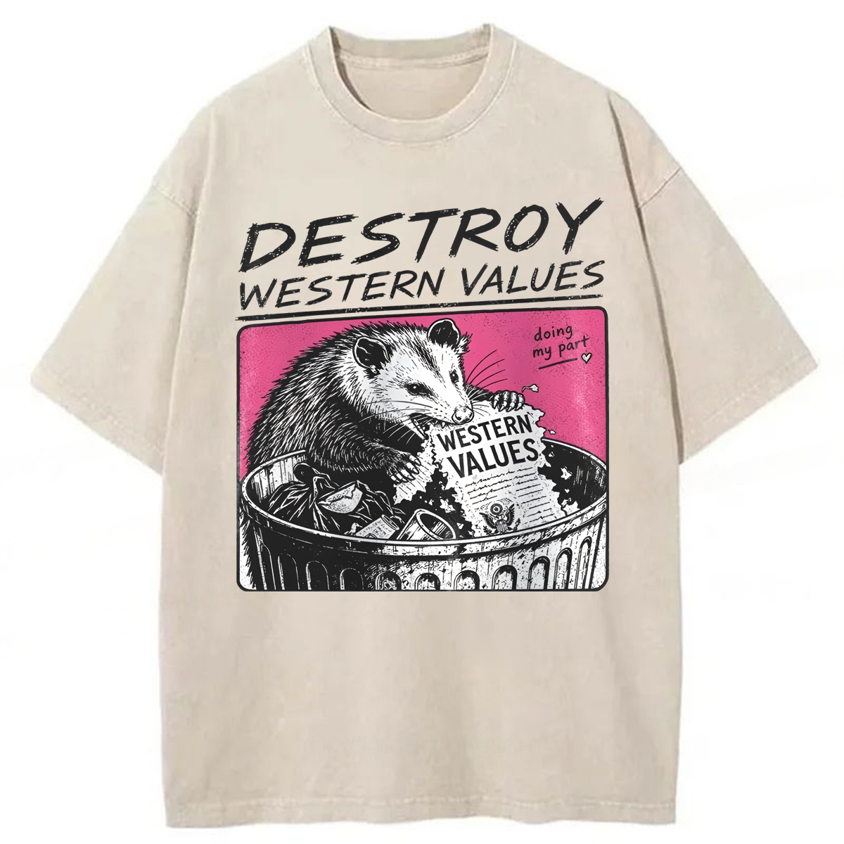 Tokyoviva Destroy Western Values Washed T-shirt
