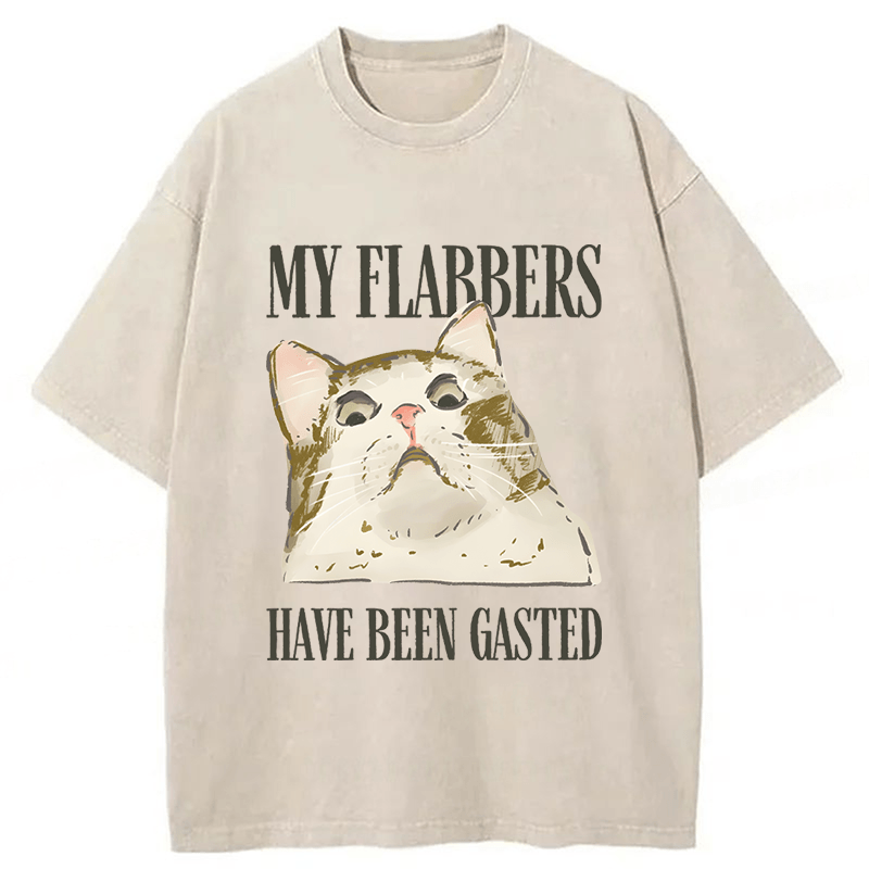 Tokyoviva American Street Wear Funny Sarcastic Cat Washed T-shirt