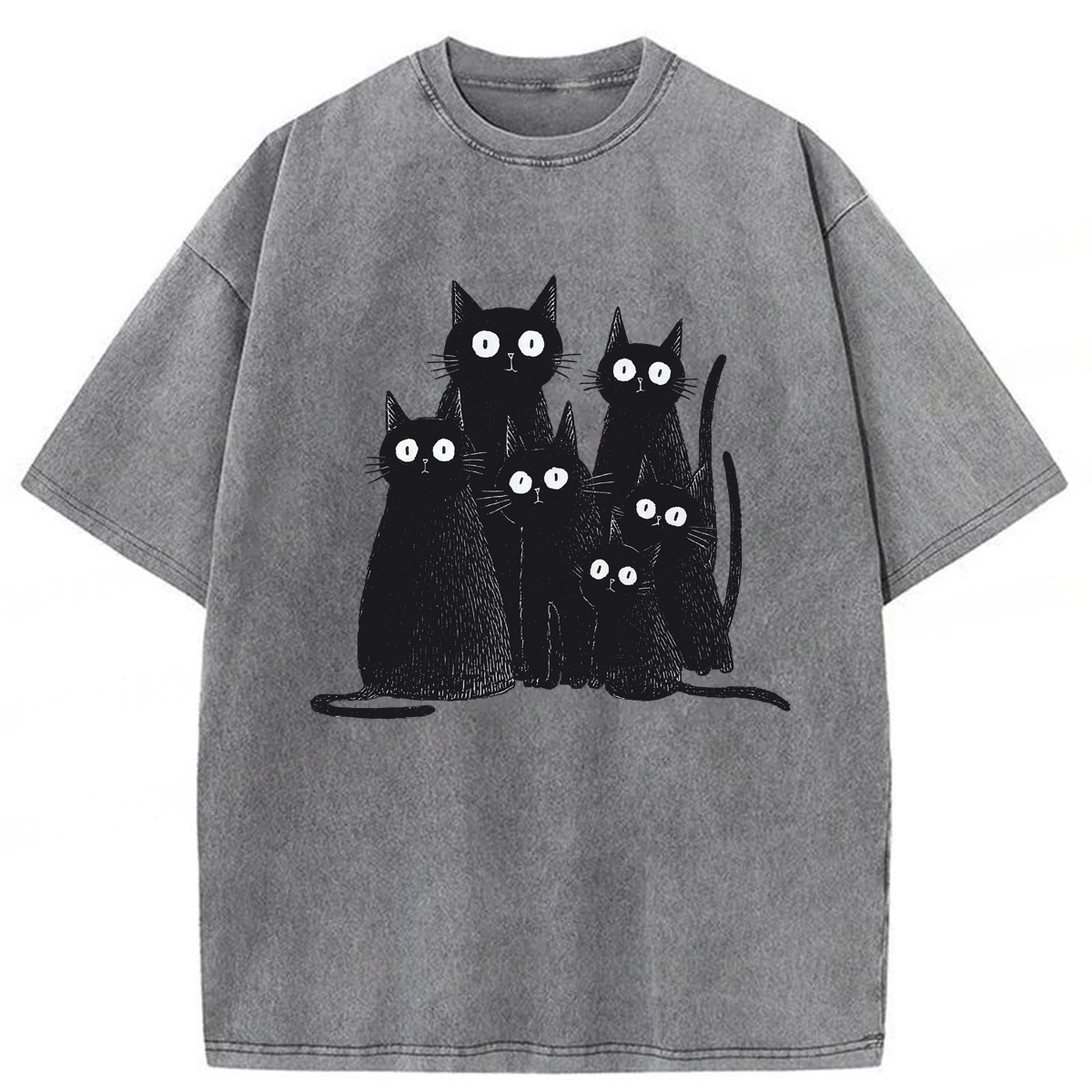 Tokyoviva Witchy Black Cat Washed T-shirt