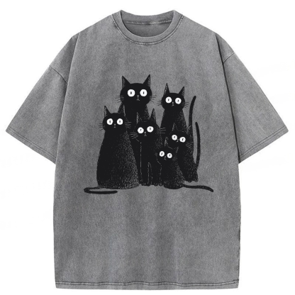 Tokyoviva Witchy Black Cat Washed T-shirt