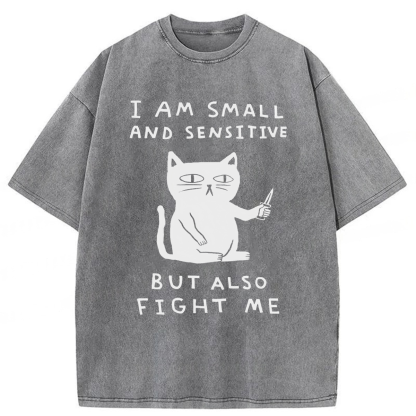 Tokyoviva I Am Small And Sensitive But Also Fight Me Washed T-shirt