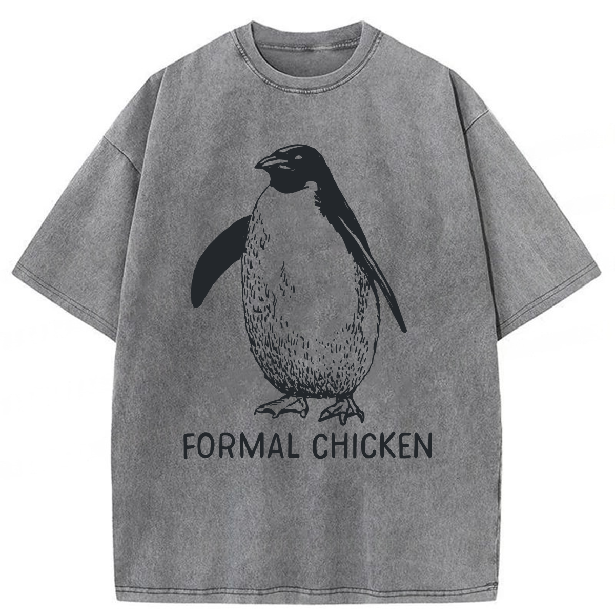 Tokyoviva Funny Penguin Animal Joke Washed T-shirt
