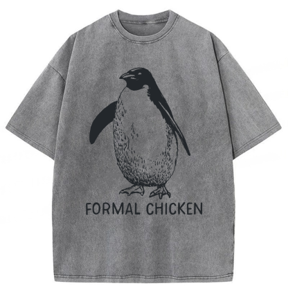 Tokyoviva Funny Penguin Animal Joke Washed T-shirt