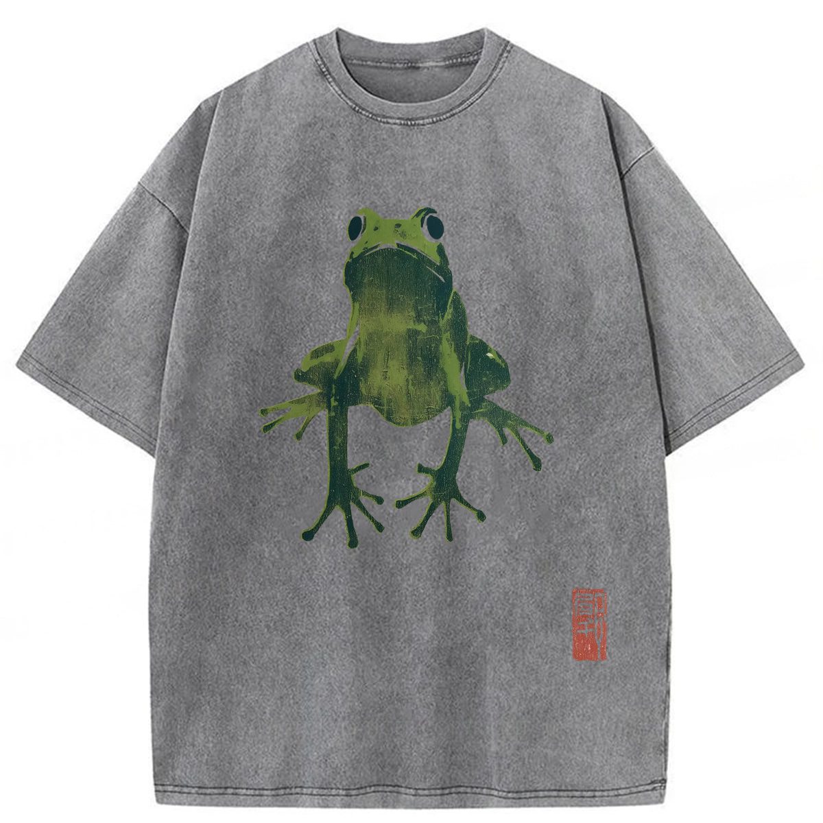 Tokyoviva Japanese Green Frog Washed T-shirt