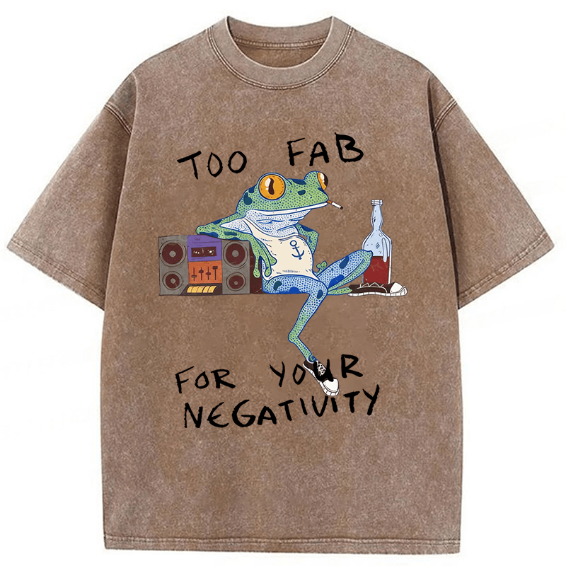 Tokyoviva Too Fab For Your Negativity Smoking Frog Washed T-shirt