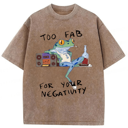 Tokyoviva Too Fab For Your Negativity Smoking Frog Washed T-shirt
