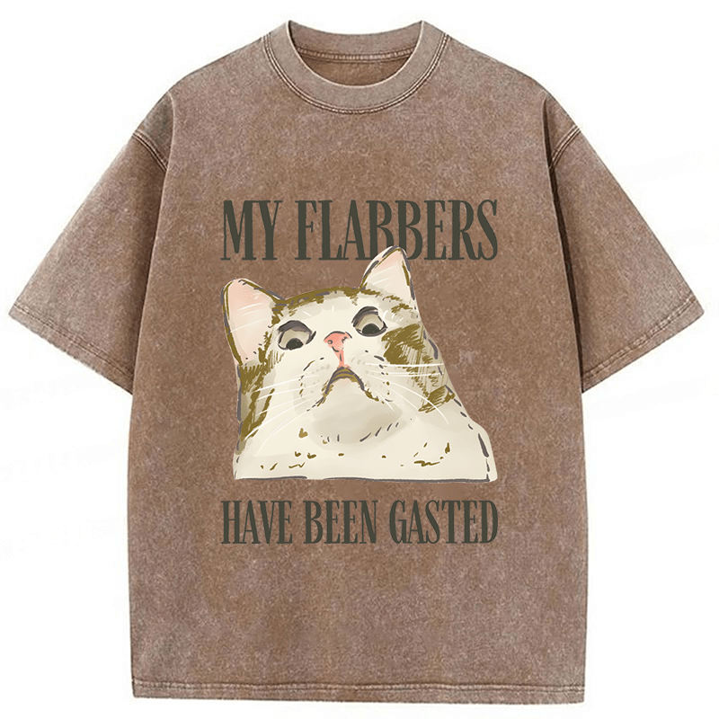 Tokyoviva American Street Wear Funny Sarcastic Cat Washed T-shirt