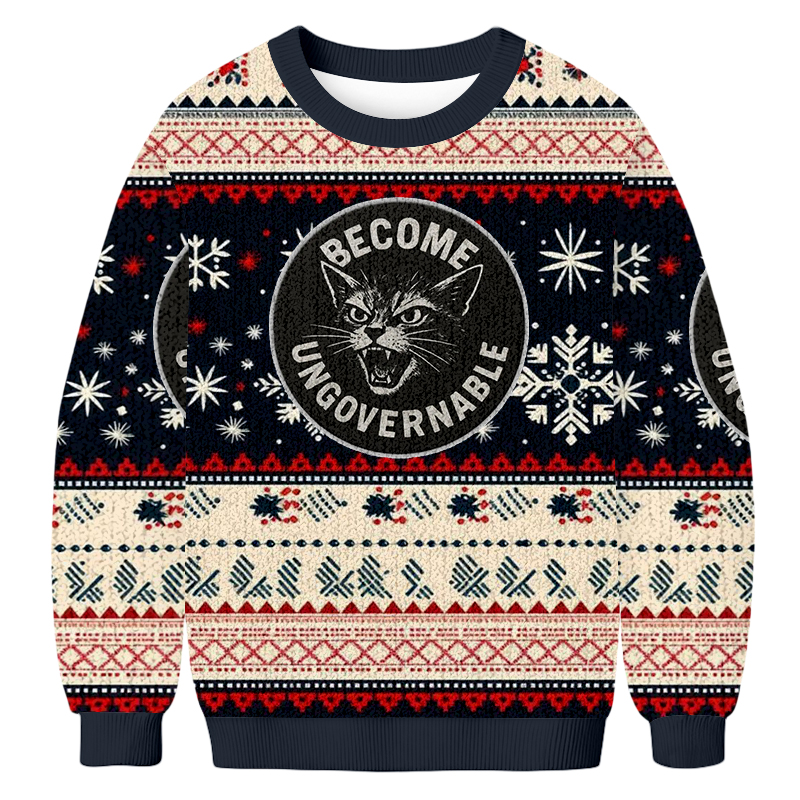 Baddieca BECOME UNGOVERNABLE Christmas Ugly Sweatshirt