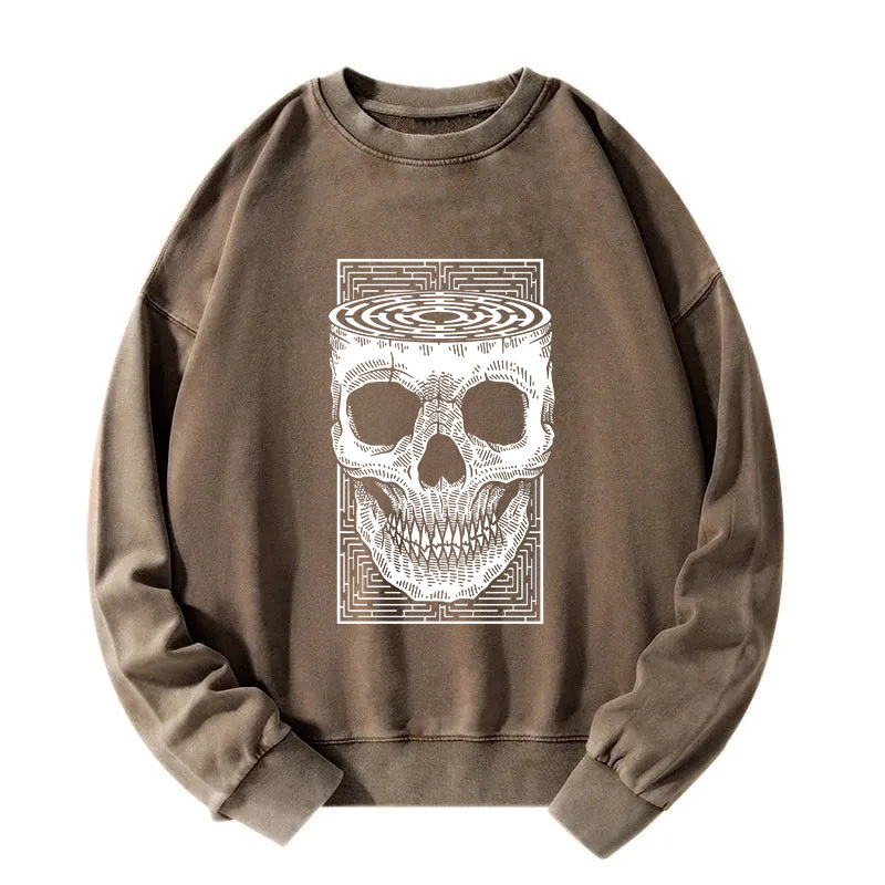 Horror Skull Washed Sweatshirt