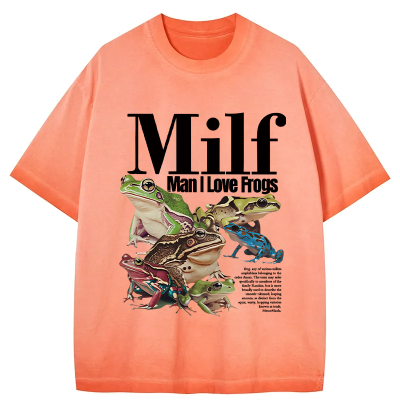 Man I Love Frogs Meme Gradient Washed T-Shirt