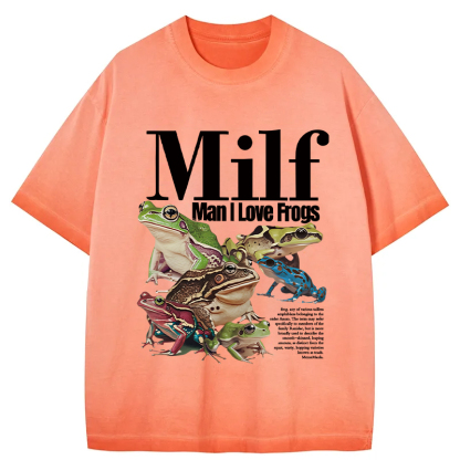 Man I Love Frogs Meme Gradient Washed T-Shirt